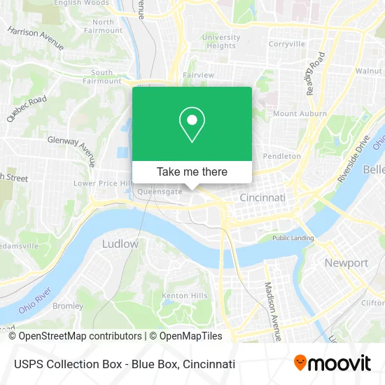 Mapa de USPS Collection Box - Blue Box