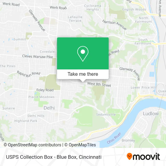 USPS Collection Box - Blue Box map