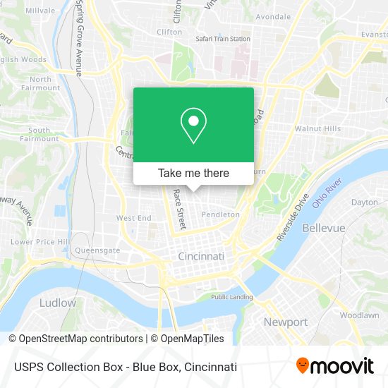 Mapa de USPS Collection Box - Blue Box