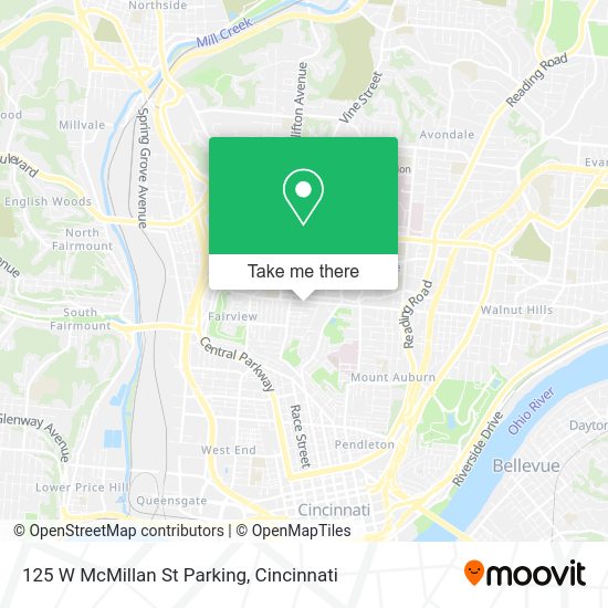 125 W McMillan St Parking map