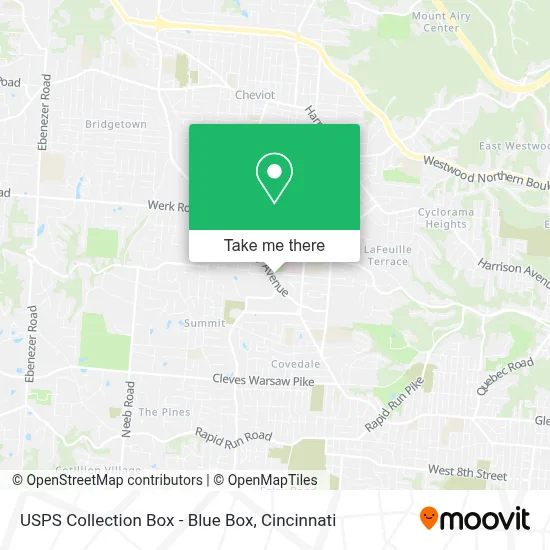 USPS Collection Box - Blue Box map
