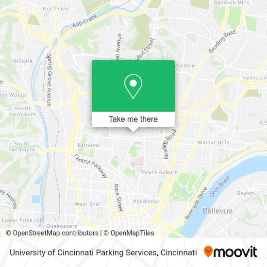 University of Cincinnati Parking Services map