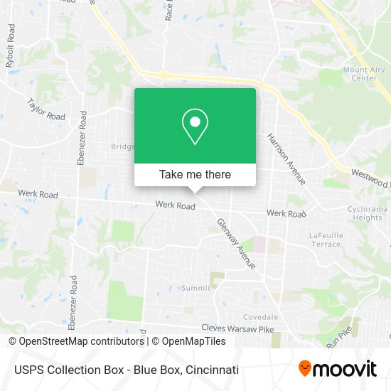 USPS Collection Box - Blue Box map