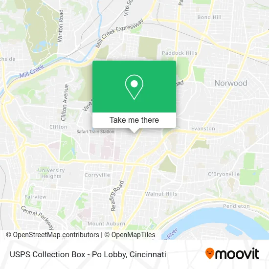 USPS Collection Box - Po Lobby map