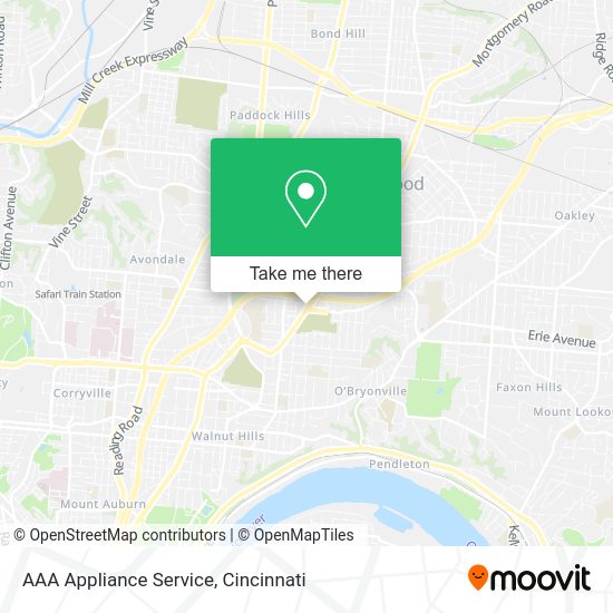 AAA Appliance Service map