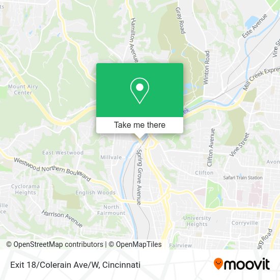 Mapa de Exit 18/Colerain Ave/W
