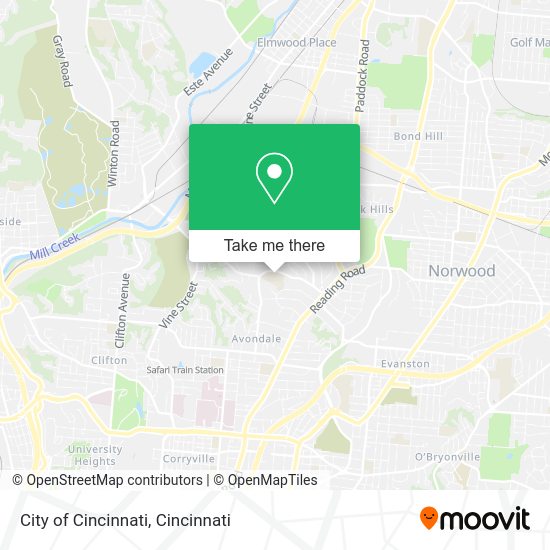 City of Cincinnati map