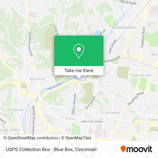 Mapa de USPS Collection Box - Blue Box