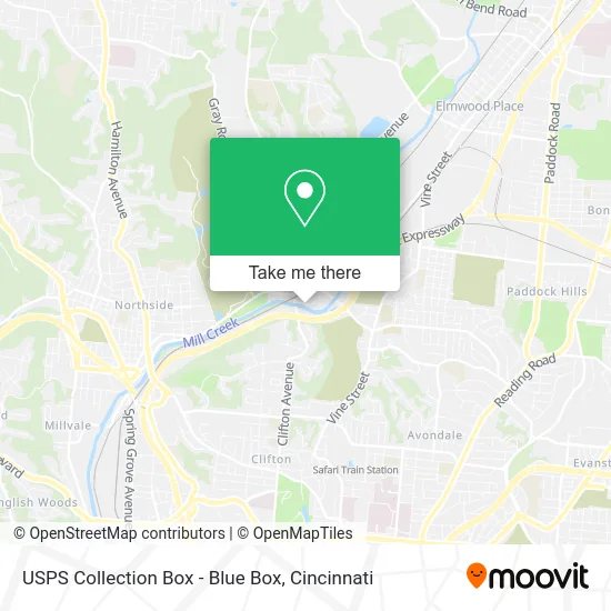 USPS Collection Box - Blue Box map