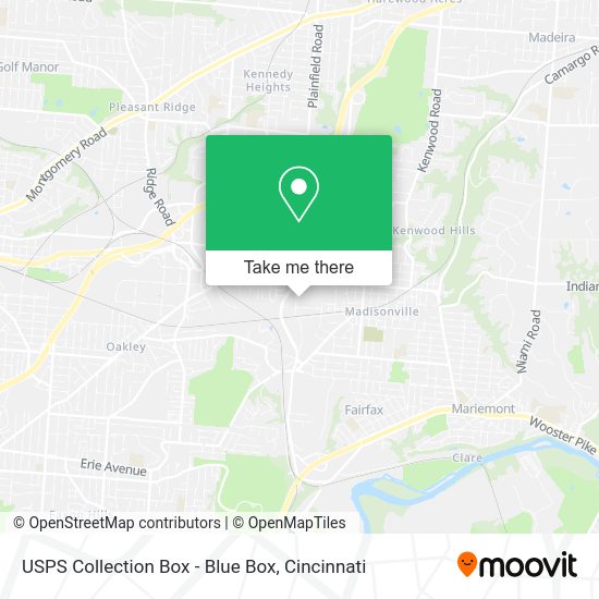Mapa de USPS Collection Box - Blue Box