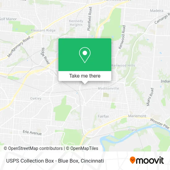 USPS Collection Box - Blue Box map