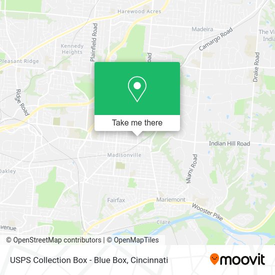 Mapa de USPS Collection Box - Blue Box