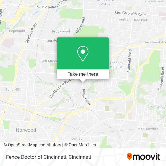Fence Doctor of Cincinnati map