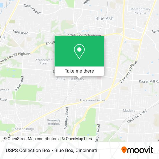 USPS Collection Box - Blue Box map