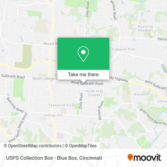 USPS Collection Box - Blue Box map