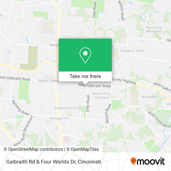 Galbraith Rd & Four Worlds Dr map