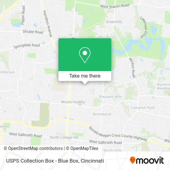 USPS Collection Box - Blue Box map