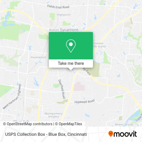 Mapa de USPS Collection Box - Blue Box