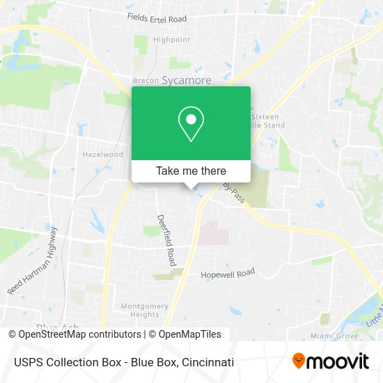 USPS Collection Box - Blue Box map