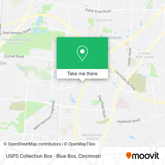 USPS Collection Box - Blue Box map