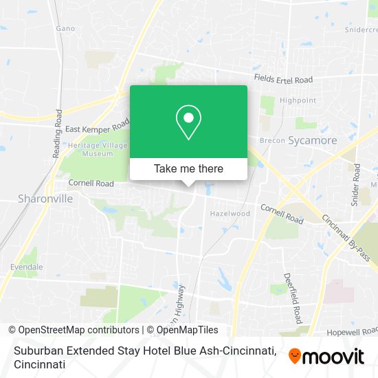 Mapa de Suburban Extended Stay Hotel Blue Ash-Cincinnati