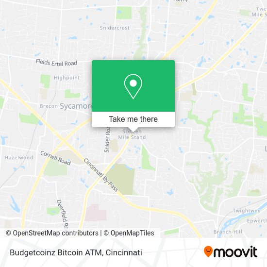 Mapa de Budgetcoinz Bitcoin ATM