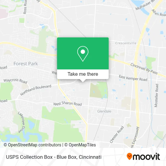 USPS Collection Box - Blue Box map