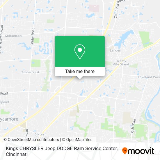 Mapa de Kings CHRYSLER Jeep DODGE Ram Service Center