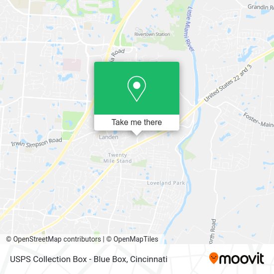 Mapa de USPS Collection Box - Blue Box