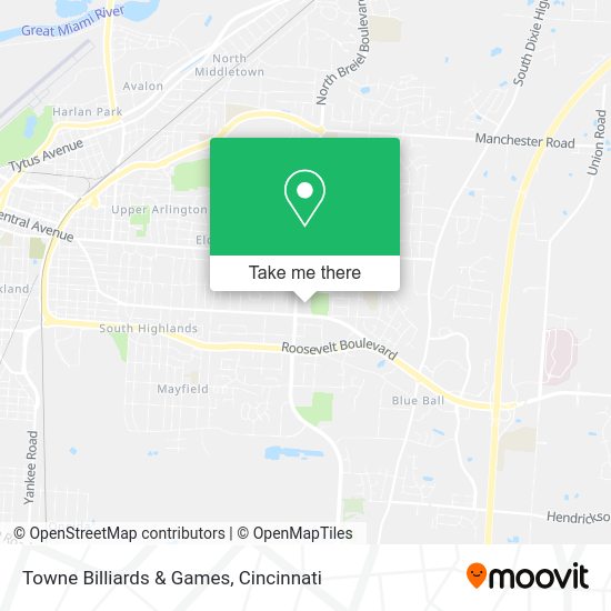 Towne Billiards & Games map