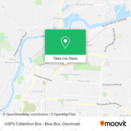 USPS Collection Box - Blue Box map