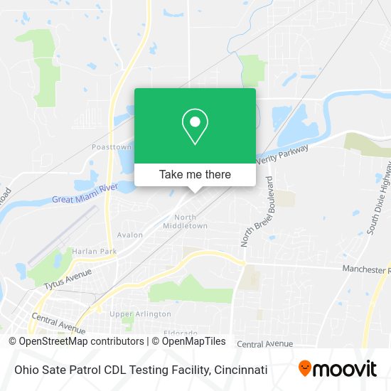 Ohio Sate Patrol CDL Testing Facility map