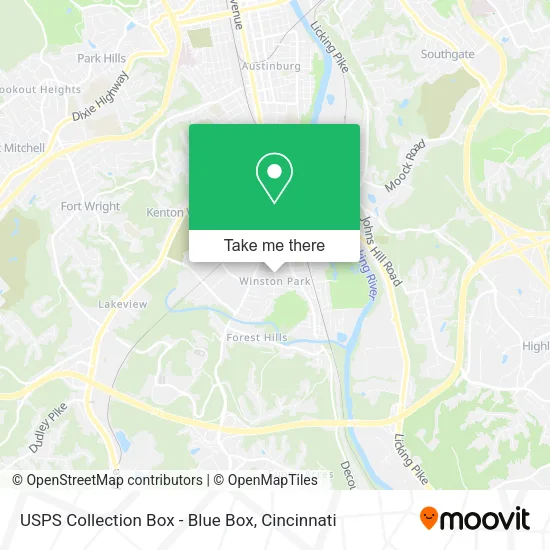 Mapa de USPS Collection Box - Blue Box