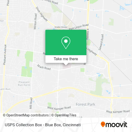 USPS Collection Box - Blue Box map