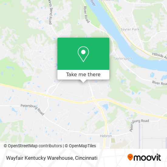 Mapa de Wayfair Kentucky Warehouse