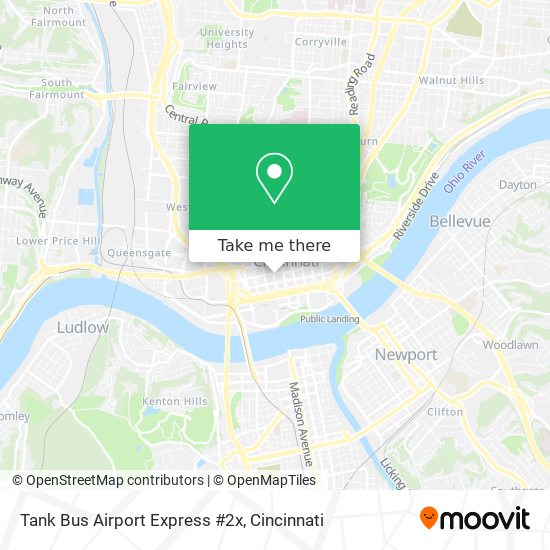 How to get to Tank Bus Airport Express #2x in Cincinnati by Bus?