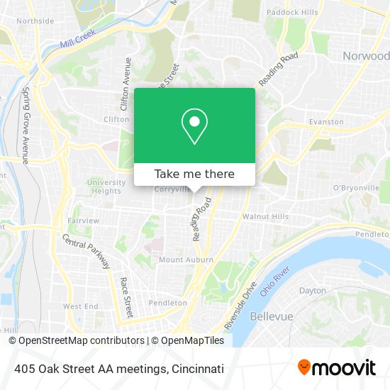 405 Oak Street AA meetings map