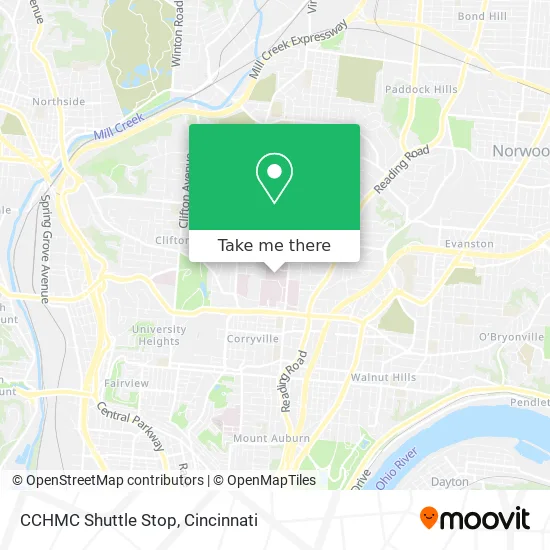 CCHMC Shuttle Stop map