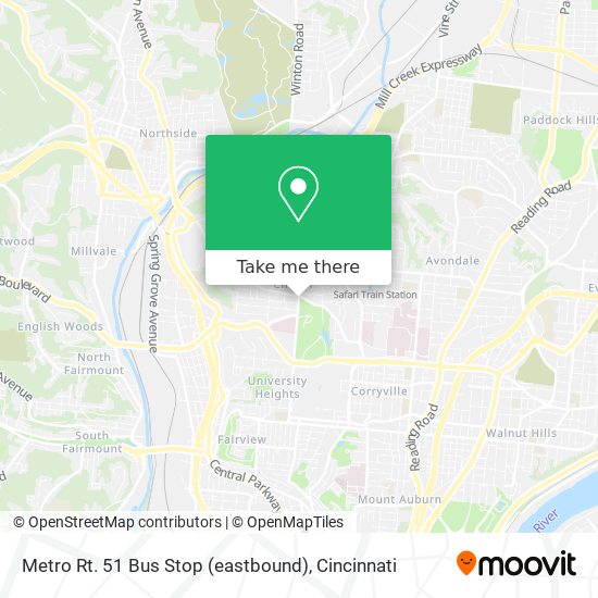 Mapa de Metro Rt. 51 Bus Stop (eastbound)