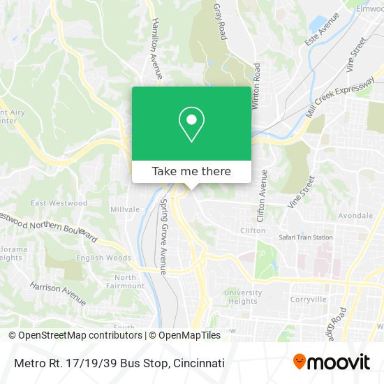Metro Rt. 17/19/39 Bus Stop map