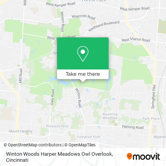Winton Woods Harper Meadows Owl Overlook map