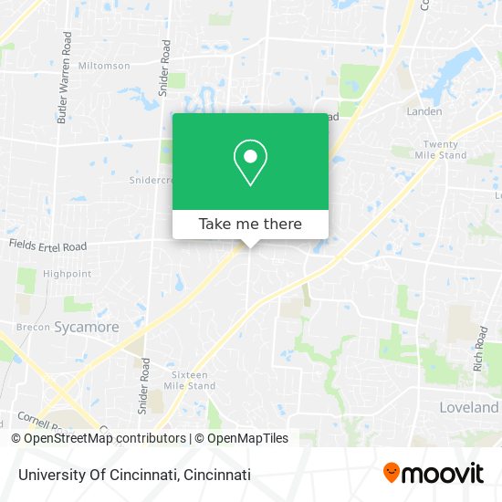 University Of Cincinnati map