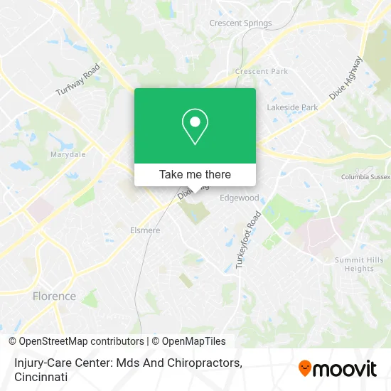 Injury-Care Center: Mds And Chiropractors map