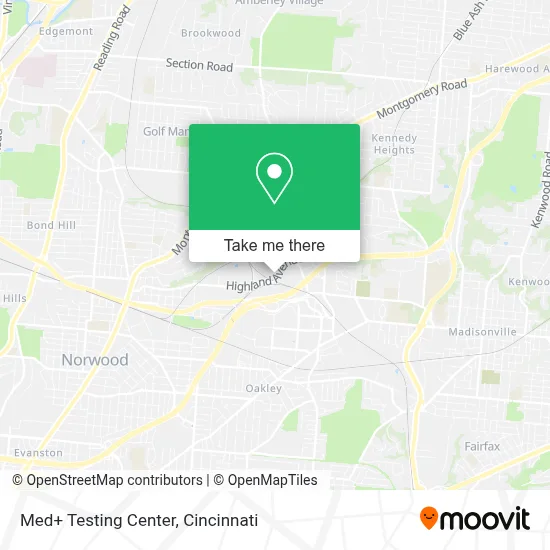 Med+ Testing Center map