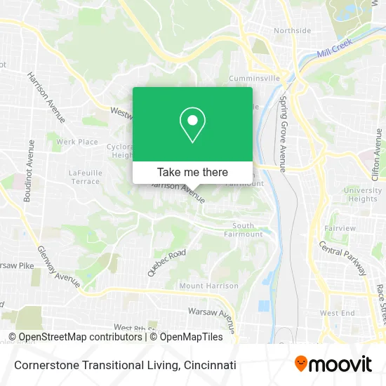 Cornerstone Transitional Living map