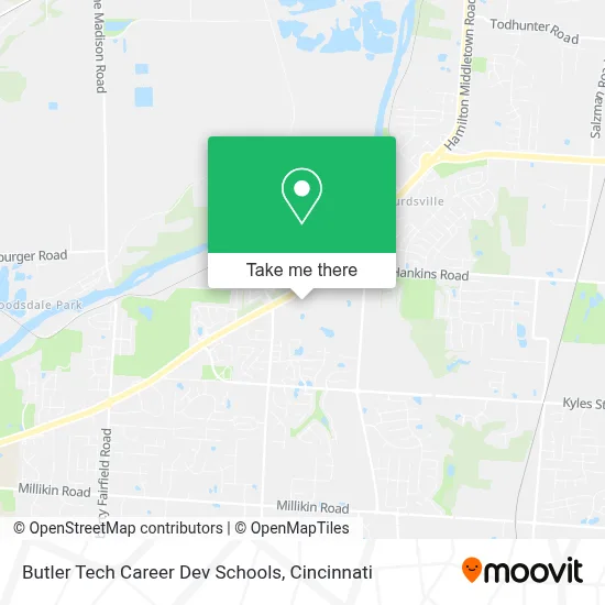 Butler Tech Career Dev Schools map