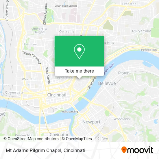 Mt Adams Pilgrim Chapel map