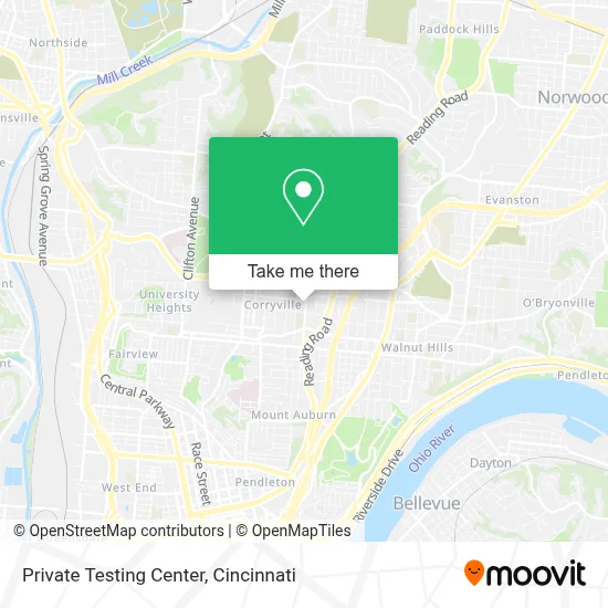 Private Testing Center map