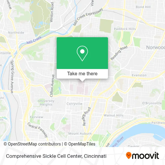 Comprehensive Sickle Cell Center map