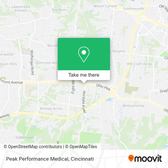 Peak Performance Medical map